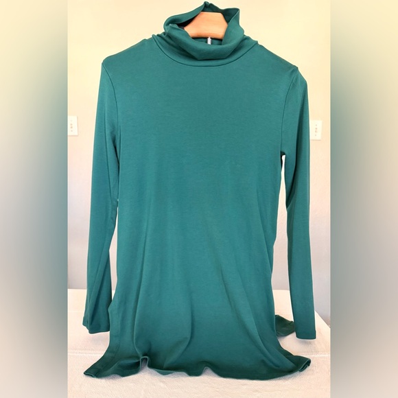J. Jill Tops - J. Jill green Turtleneck Tunic with side vent